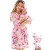 Picture of ECO BABY Mommy and Me Robe and Swaddle Set | Maternity Robe and Matching Baby Set for Girl, Boy | Hospital Labor and Delivery