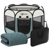 Picture of Dog Playpen With Washable Pee Pad, Puppy Pet Cat Playpen for Small Dogs, Dog Tent Crate Indoor/Outdoor, Portable Pop Up Kennel with Carrying Case for Dogs/Cats/Rabbits(Grey (29" x 29" x 17") with pad)