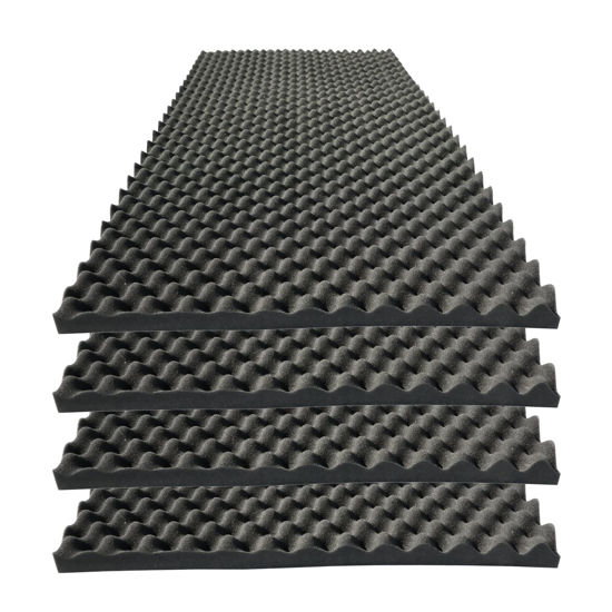 Picture of KTOESHEO 4 PCS Acoustic Panels,48''X24''X2'' Egg Crate Foam Soundproof Foam Wall Panels,High Density Fireproof Noise Cancelling Foam Studio Foam Panel,Noise (Black)