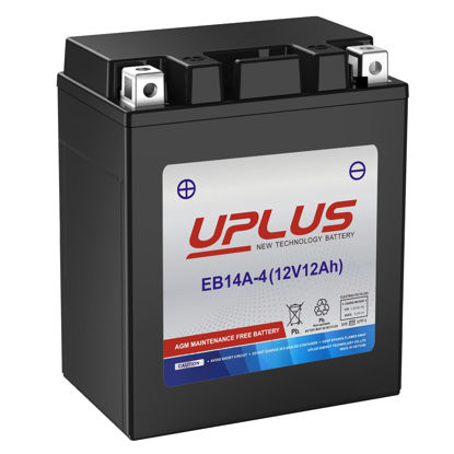 Picture of UPLUS ATV Battery YTX14AH-BS, EB14A-4 Scooter Snowmobile UTV Motorcycle Battery Maintenance Free - Sealed AGM Powersports Batteries Compatible with Yamaha Honda Suzuki Kawasaki Polaris