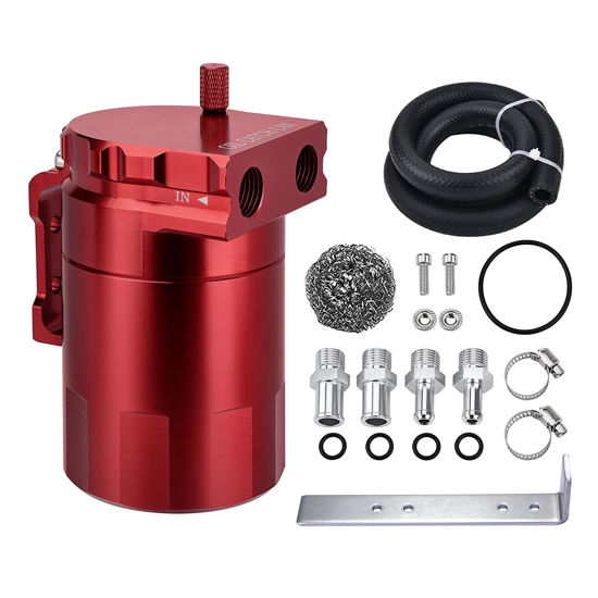 Picture of EVIL ENERGY Baffled Oil Catch Can,Oil Separator Catch Can 300ml Universal Aluminum Red