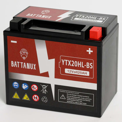 Picture of Battanux YTX20HL-BS Battery & Motorcycle Battery, Sealed SLA/AGM 12V20Ah ATV/UTV/Snowmoble/Motor bike Battery Maintenance Free & No tools for installation & Advanced Technology