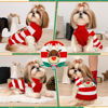 Picture of ABRRLO Dog Christmas Sweater Cute Striped Reindeer Xmas Dog Cat Outfit New Year Holiday Costumes Puppy Cat Sweater with Leash Hole for Small Medium Large Dogs Girl Boy Turtleneck Winter Pet Clothes