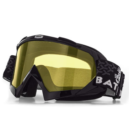 Picture of BATFOX Dirt Bike ATV Goggles Motorcycle Gear Riding Motocross Dirtbike 4-Wheeler MX DH Accessories Goggles Glasses for Men Women Youth UV400 Protection Dust-proof Anti-Slip Strap