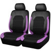 Picture of CAR PASS Universal Leather Two Front Seat Covers,Sport seat Covers fits Most Cars, SUVs, Trucks, and Vans Airbag Compatible (Black and Purple)
