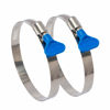 Picture of ISPINNER 2pcs 6 Inch Key-Type 304 Stainless Steel Worm Gear Hose Clamps, Adjustable Size Range 130-152mm Clamps for Dryer Vent, Dust Collector and Automotive