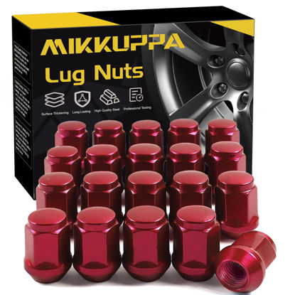 Picture of MIKKUPPA M12x1.5 Lug Nuts - Replacement for 2006-2019 Ford Fusion, 2000-2019 Ford Focus, 2001-2019 Ford Escape Aftermarket Wheel - 20pcs Red Closed End Lug Nuts