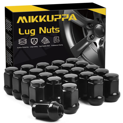 Picture of MIKKUPPA 24pcs M12x1.5 Lug Nuts - 3/4" Hex 1.4" Tall Black Closed End Lug Nuts Replacement for 2013-2024 Ford Ranger, 2012-2024 Chevy S10 Aftermarket Wheel Lug Nut