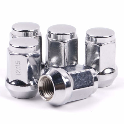 Picture of MIKKUPPA M12x1.5 Lug Nuts - Replacement for 2006-2021 Ford Fusion, 2000-2023 Ford Focus, 2001-2023 Ford Escape Aftermarket Wheel - 5pcs Chrome Closed End Lug Nuts