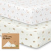 Picture of Pack and Play Sheets Fitted, 2-Pack Mini Crib Sheets - Pack N Play Sheets, Organic Fitted Crib Sheet for Pack and Play Mattress, Playard Baby Crib Sheets,Crib Sheets Neutral for Boys (Nibbles/Bruce)