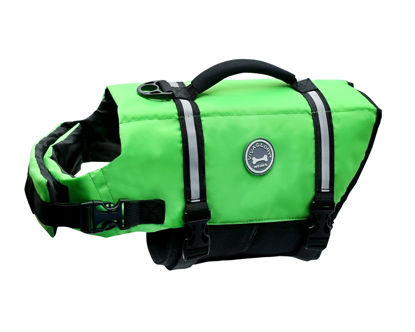 Picture of VIVAGLORY Dog Life Jacket, Dog Life Vest for Swimming & Boating, Ripstop, Bright Green, XLarge