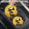 Picture of Car Coasters for Cup Holders，Car Cup Holder Coasters, 2 Pack Cup Holder Coasters for Car, Anti Slip Rubber Car Cup Mat with A Finger Notch, Cute Car Interior Accessories for Women Men 2.75" Bee