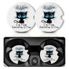 Picture of Car Coasters for Cup Holders，Car Cup Holder Coasters, 2 Pack Cup Holder Coasters for Car, Anti Slip Rubber Car Cup Mat with A Finger Notch, Cute Car Interior Accessories for Women Men 2.75" Balck Cat