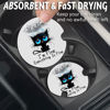 Picture of Car Coasters for Cup Holders，Car Cup Holder Coasters, 2 Pack Cup Holder Coasters for Car, Anti Slip Rubber Car Cup Mat with A Finger Notch, Cute Car Interior Accessories for Women Men 2.75" Balck Cat