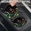 Picture of Car Coasters for Cup Holders，Car Cup Holder Coasters, 2 Pack Cup Holder Coasters for Car, Anti Slip Rubber Car Cup Mat with A Finger Notch, Cute Car Interior Accessories for Women Men 2.75" Flower