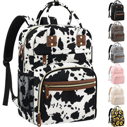 Picture of Tenot Large Capacity Baby Diaper Bag Backpack with Insulated Pockets, Waterproof, Stylish Cow Print Design, Suitable for Boys and Girls