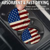 Picture of Car Coasters for Cup Holders，Car Cup Holder Coasters, 2 Pack Cup Holder Coasters for Car, Anti Slip Rubber Car Cup Mat with A Finger Notch, Cute Car Interior Accessories for Women 2.75" American Flag