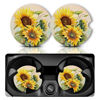 Picture of Car Coasters for Cup Holders，Car Cup Holder Coasters, 2 Pack Cup Holder Coasters for Car, Anti Slip Rubber Car Cup Mat with A Finger Notch, Cute Car Interior Accessories for Women Men 2.75" Sunflower