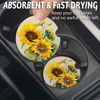 Picture of Car Coasters for Cup Holders，Car Cup Holder Coasters, 2 Pack Cup Holder Coasters for Car, Anti Slip Rubber Car Cup Mat with A Finger Notch, Cute Car Interior Accessories for Women Men 2.75" Sunflower