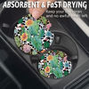 Picture of Car Coasters for Cup Holders，Car Cup Holder Coasters, 2 Pack Cup Holder Coasters for Car, Anti Slip Rubber Car Cup Mat with A Finger Notch, Cute Car Interior Accessories for Women Men 2.75" Cactus