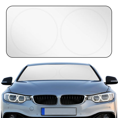 Picture of Woanger Windshield Sun Shade Foldable Car Front Window Covers for Car Accessories Sun Heat UV Rays Visor Protector Protection for Universal Cars SUV Truck (Solid Style)