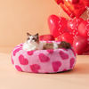 Picture of Lesure Donut Small Dog Bed - Round Cat Beds for Indoor Cats Anti-Anxiety Calming Pet Beds, Washable Cute Modern Beds with Teddy Sherpa Plush & Anti Slip Bottom, 20 Inch, Heart Pink