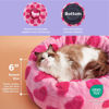 Picture of Lesure Donut Small Dog Bed - Round Cat Beds for Indoor Cats Anti-Anxiety Calming Pet Beds, Washable Cute Modern Beds with Teddy Sherpa Plush & Anti Slip Bottom, 20 Inch, Heart Pink
