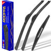 Picture of 3 wipers Replacement for Mazda 3 2014-2018, Windshield Wiper Blades Original Equipment Replacement - 24"/18"/12" (Set of 3) U/J Hook