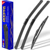 Picture of 3 wipers Replacement for Cadillac SRX 2010-2016, Windshield Wiper Blades Original Equipment Replacement - 26"/17"/12" (Set of 3) Top Lock