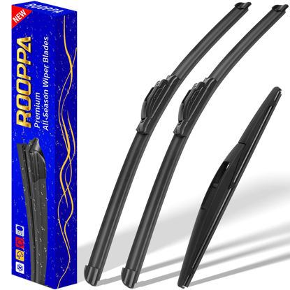 Picture of 3 wipers Replacement for Mitsubishi Outlander Sport 2011-2022, Windshield Wiper Blades Original Equipment Replacement - 24"/21"/10" (Set of 3) U/J Hook