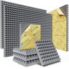 Picture of Sonicism 48 Pack Pyramid Sound Proof Foam Panels with Self-Adhesive, 12" X 12" X 2" Acoustic Panels of High Density, Soundproof Wall Panels Fast Expand, Sound Absorption and Decoration (Gray)