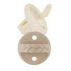 Picture of Itzy Ritzy Silicone Orthodontic Pacifiers - Sweetie Soother Pacifiers with Collapsible Handle & Two Air Holes for Added Safety, Baby Pacifiers for Ages 0-6 Months (Buttercream & Toast)