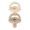 Picture of Itzy Ritzy Silicone Orthodontic Pacifiers - Sweetie Soother Pacifiers with Collapsible Handle & Two Air Holes for Added Safety, Baby Pacifiers for Ages 0-6 Months (Buttercream & Toast)