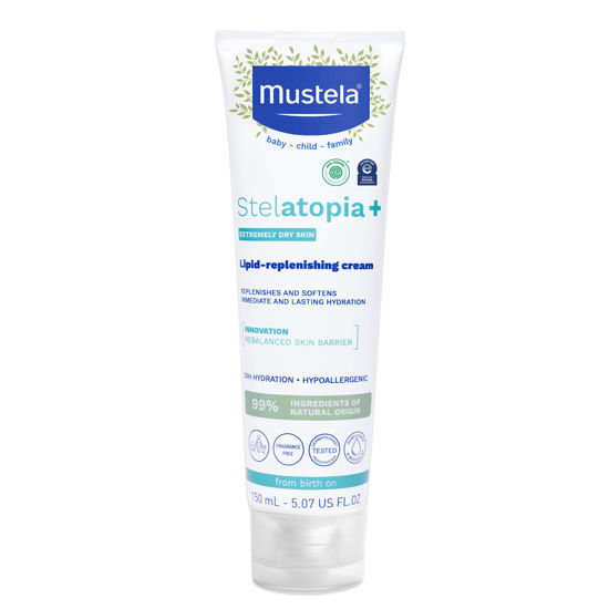 Picture of Mustela Stelatopia+ - Lipid-Replenishing Cream - Moisturizer for Eczema-Prone Skin - With Natural Sunflower Oil and Prebiotic - For Babies, Kids & Adults - Fragrance Free - 5.07 fl oz