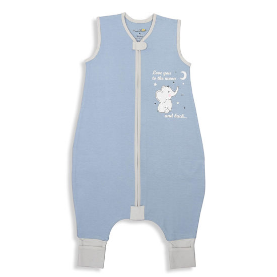 Picture of Toddler Sleep Sack with Feet 3T-4T, 1.0 TOG Organic Cotton Baby Sleeping Bag with Legs, Baby Wearable Blankets for Walkers w/ 2-Way Zipper, Baby Sleep Sack for Girls & Boys, 1-Pack, Early Walker Large