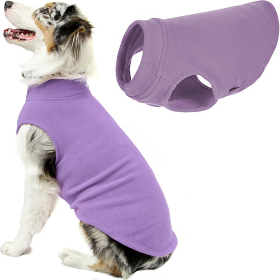 Picture of Gooby Stretch Fleece Vest Dog Sweater - Warm Pullover Fleece Dog Jacket - Winter Dog Clothes for Small, Large Dogs, Boy or Girl - Soft, Super Stretchy Fleece Vest Dog Sweater - Lavender, 4X-Large