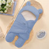 Picture of Nunibum Baby Swaddle Blanket Boys Girls Cute Bear Plush Essential Receiving Blanket Ultra-Soft Newborn Registry Sleeping Wraps for Infant 0-6 Months - Blue