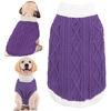 Picture of Small Dog Sweaters with Leash Hole Turtleneck Dog Sweaters Knitwear Boys Girls Warm Soft and High Stretch Pet Clothes for Fall Winter，Pet Shirts for Kitten Puppy Purple Large