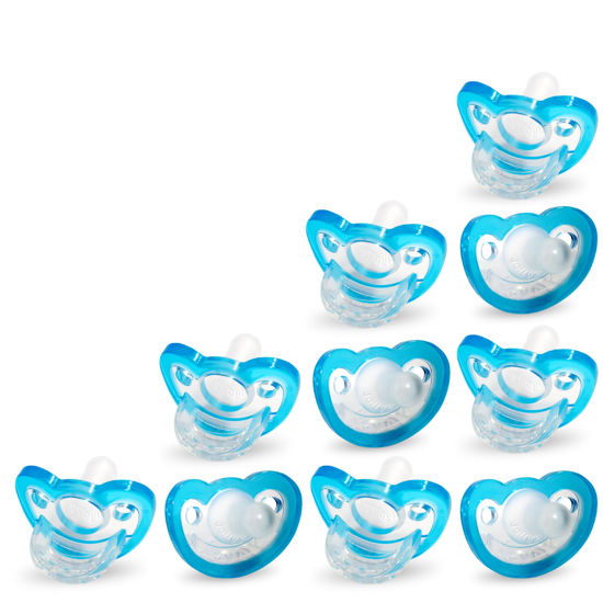 Picture of RAZBABY JollyPop Baby Pacifier Newborn, 3m+ (Blue, 10 Count)