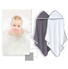 Picture of BAMBOO QUEEN 2 Pack Baby Bath Towel - Rayon Made from Bamboo, Ultra Soft Hooded Towels for Babies,Toddler,Infant - Newborn Essential -Perfect Baby Registry Gifts (White and Dark Grey, 30x30 Inch)