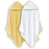 Picture of BAMBOO QUEEN 2 Pack Premium Baby Bath Towel - Rayon Made from Bamboo, Hooded Towels for Babies,Toddler,Infant - Newborn Essential -Perfect Baby Registry Gifts (White and Yellow, 30 x 30 Inch)