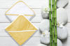 Picture of BAMBOO QUEEN 2 Pack Premium Baby Bath Towel - Rayon Made from Bamboo, Hooded Towels for Babies,Toddler,Infant - Newborn Essential -Perfect Baby Registry Gifts (White and Yellow, 30 x 30 Inch)