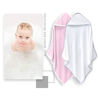 Picture of BAMBOO QUEEN 2 Pack Baby Bath Towel - Rayon Made from Bamboo, Ultra Absorbent - Ultra Soft Hooded Towels for Kids - X Large Size for 0-7 Yrs (White and Pink, 37.5 x 37.5 Inch)
