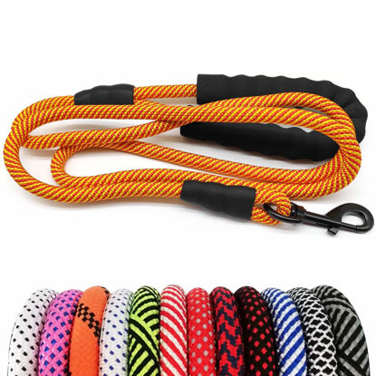 Picture of MayPaw Heavy Duty Rope Dog Leash, 3/4/5/6/7/8/10/12/15 FT Nylon Pet Leash, Soft Padded Handle Thick Lead Leash for Large Medium Dogs Small Puppy
