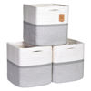 Picture of NaturalCozy Storage Cubes 11 Inch Cotton Rope Woven Baskets for Organizing, 3-Pack | Cube Storage Bin | Square Storage Baskets for Shelves Organizer, Classroom, Kids Toy Bins, Closet, Baby Nursery