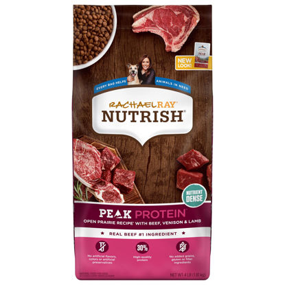 Picture of Rachael Ray Nutrish PEAK Natural Dry Dog Food, Open Prairie Recipe with Beef, Venison & Lamb, 4 Pounds, Grain Free (Packaging May Vary)