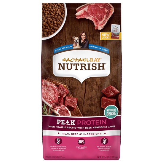 Picture of Rachael Ray Nutrish PEAK Natural Dry Dog Food, Open Prairie Recipe with Beef, Venison & Lamb, 4 Pounds, Grain Free (Packaging May Vary)