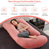 Picture of BATTOP Pregnancy Pillow,Pregnancy Pillows for Sleeping,Full Body Pillow with Removable Cover,Support for Back,Legs,Belly,HIPS,57 Inch Maternity Pillow,Pregnancy Must Haves（Pink）