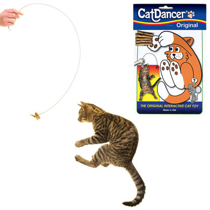 Picture of Cat Dancer Interactive Cat Toy - Fun and Fitness for Your Furry Friend - Engaging Paper Roll Attached with 30 Inches Flexible Spring Steel Wire for Playful Cats - 2 Pack