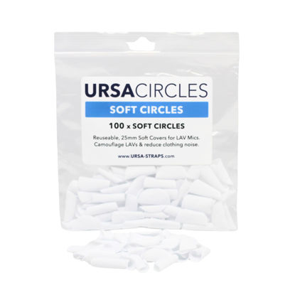 Picture of URSA Soft Circles: Reusable Soft Covers That Provide a Shield Against the Wind and Camouflage for Lavalier Mics. (100x Soft Circles, White)